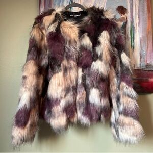 Karl Lagerfeld Women's Multicolor Faux Fur Jacket